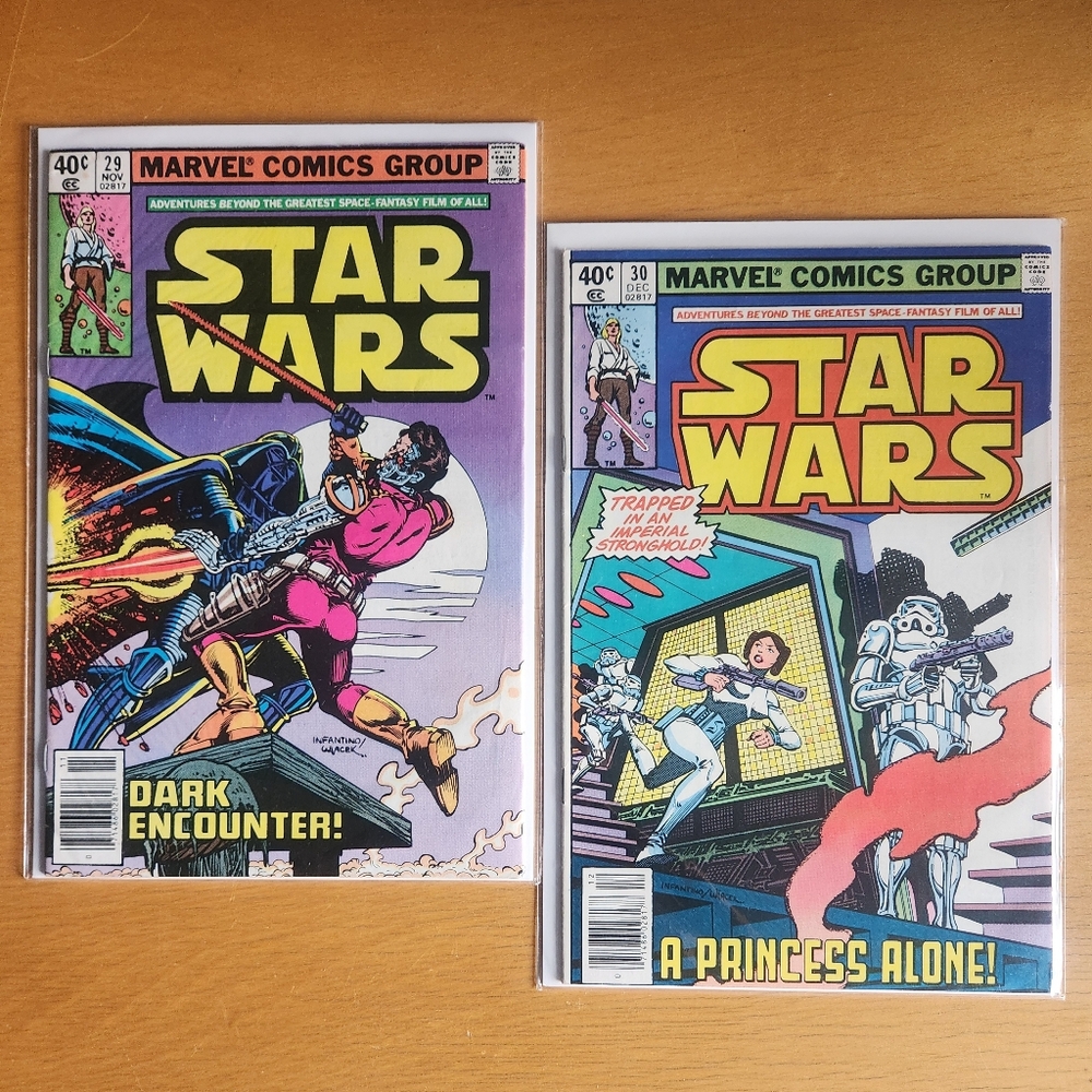 Star Wars #29 & #30, 1970s Marvel comic books (Lot of 2)